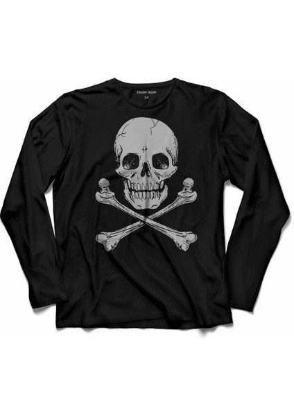 Chıcano Style Maça Kızı As Gungs Kuru Kafa Uzun Kollu Tişört Baskılı Çocuk T-Shirt