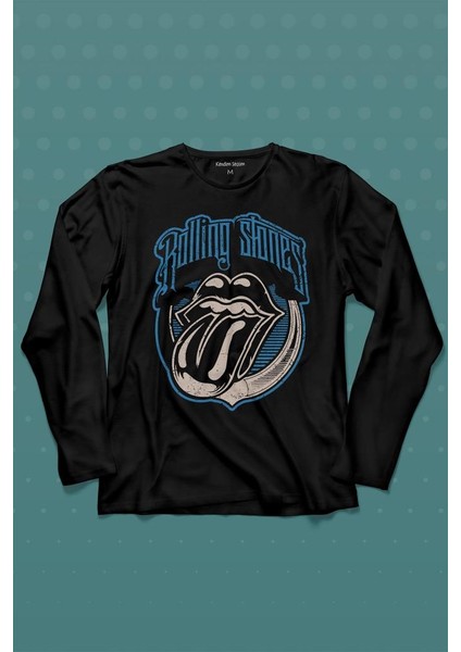 Rolling Stones Rock Retro 70S 80S Musicuzun Kollu Tişört Baskılı T-Shirt