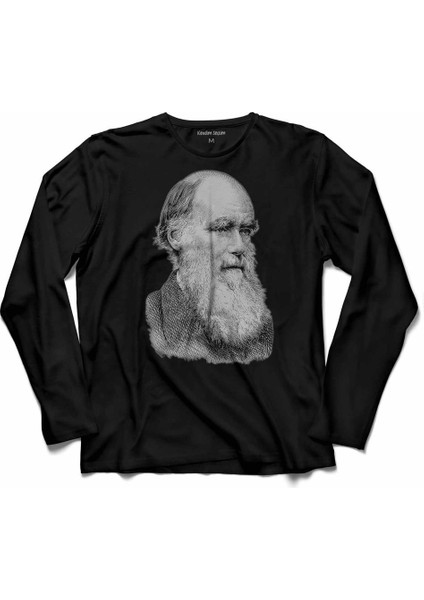 Charles Darwın Evrim Türlerin Kökeni Evolutıon Uzun Kollu Tişört Baskılı Çocuk T-Shirt
