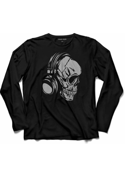 Snake And Skull Kuru Kafa Kobra Yılan Skeleton Uzun Kollu Tişört Baskılı Çocuk T-Shirt