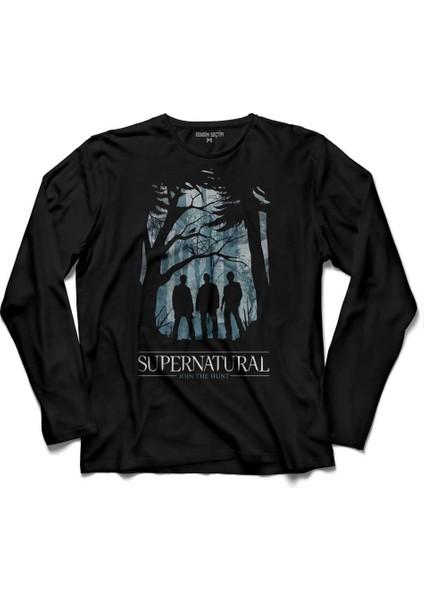 Supernatural Join The Hunt Iı 2 Logo Uzun Kollu Tişört Baskılı Çocuk T-Shirt
