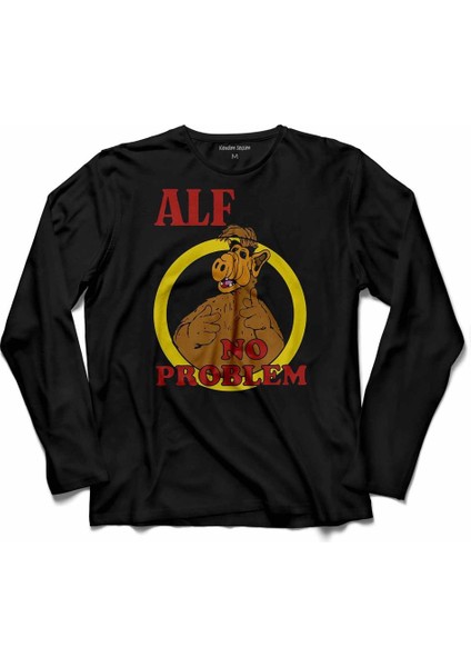 Alf No Problem Dizisi Melmac Alıen Life Form Uzun Kollu Tişört Baskılı Çocuk T-Shirt