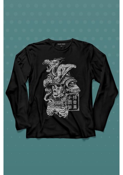 Samurai Japanese Samuray Japonca Street Wear Urban Uzun Kollu Tişört Baskılı Çocuk T-Shirt
