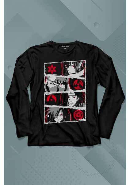 Naruto Kakashi Anime Manga Uzun Kollu Tişört Baskılı Çocuk T-Shirt