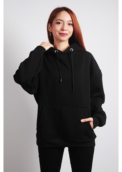 Oversize Pure Hoodie Siyah