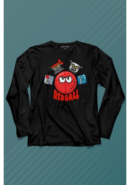 Red Ball 4 Redball Kırmızı Top Crazy Uzun Kollu Tişört Baskılı Çocuk T-Shirt