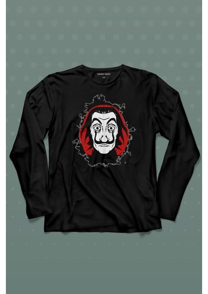 La Casa De Papel Dali Mask Maskesi Uzun Kollu Tişört Baskılı Çocuk T-Shirt