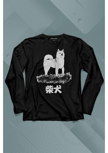 Akita Dog Japon Köpeği Shiba Inu Samurai Japanese Uzun Kollu Tişört Baskılı Çocuk T-Shirt