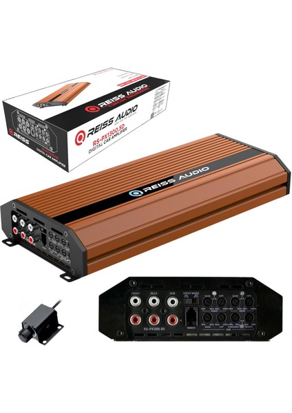 Reiss Audio Oto Anfi 800W 5 Kanal Bass Kontrol Reıss Audıo RS-PX1300.5D