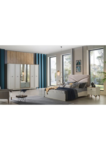 Valencia 6 Kapılı Gardırop Krem modelleri