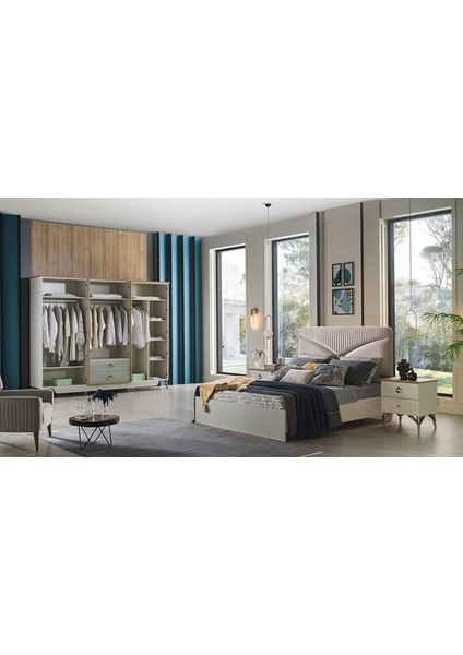 Valencia 6 Kapılı Gardırop Krem fırsatları