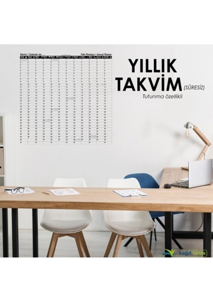 Pi Papers Zamansız Yıllık Takvim - Yeri Değiştirilebilir, Yapışkansız Tutunan Statik Akıllı Kağıt Planlayıcı