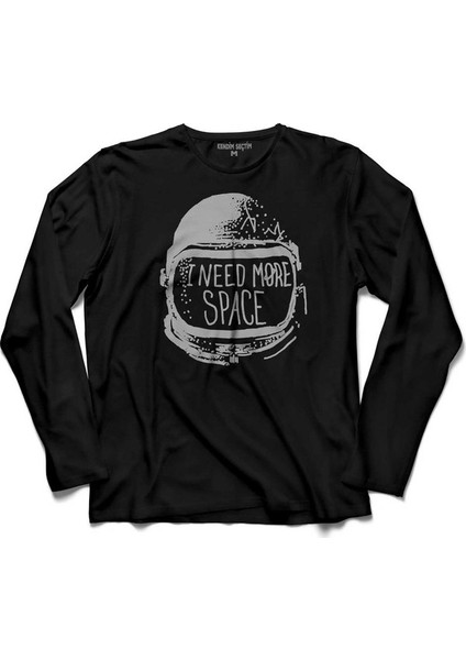 I Need More Space Astronot Uzay Cosmos Gezegen Uzun Kollu Tişört Baskılı Çocuk T-Shirt