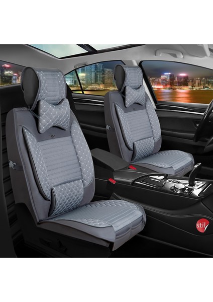 Audi Q5 Uyumlu Lüks Deri Oto Koltuk Kılıfı Ön/arka Set Elit Füme