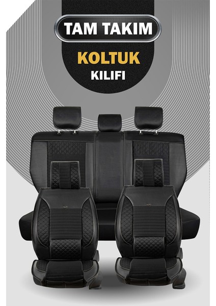 Porche Cayenne Uyumlu Lüks Deri Oto Koltuk Kılıfı Ön/arka Set Elit Siyah 03-09
