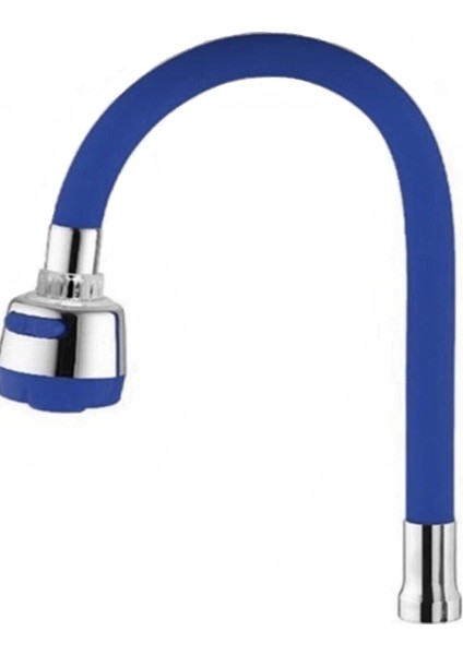 Oynar Başlıklı Silikon Mavi Renkli Tasarruflu Esnek Kubar Musluk Başlığı Çift Fonksiyonlu