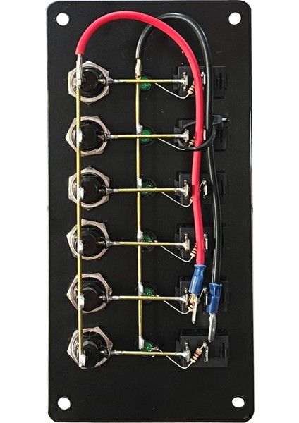 6 Anahtarlı Izoleli Yatay Swıtch Panel / Tekne ve Karavan Sigorta Paneli / Elektrik Kumanda Paneli