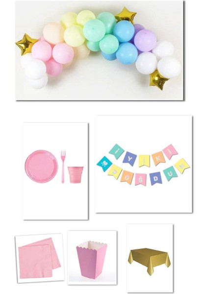 Makaron Balon Doğum Günü Seti