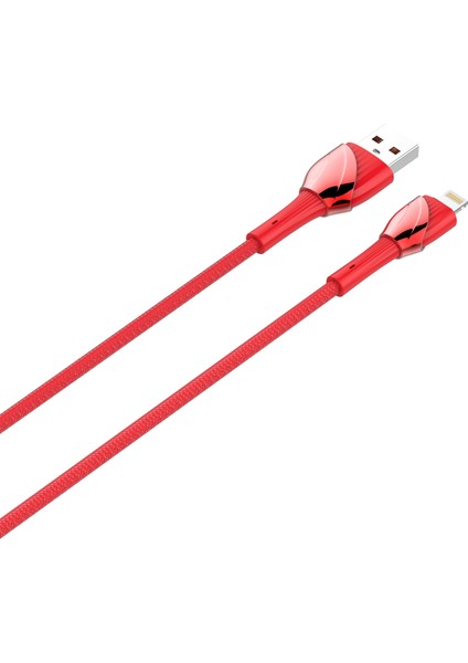 Yüksek Hızlı Şarj Kablosu (2.7A-30W) 1 Metre Lightning (Iphone) Kırmızı