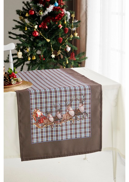 Pötikareli Geyikli Noel Baba Christmas Yılbaşı Runner