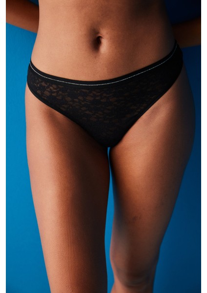 Pastel Bej Lacy Dream Tanga Külot