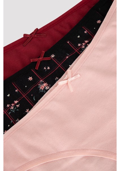 Açık Renkli Plain Floral 3lü Slip fiyatları