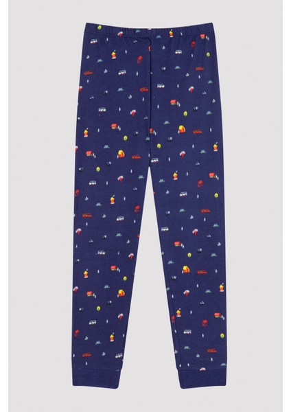 Kahve Erkek Çocuk Like Home Termal Pijama Takımı