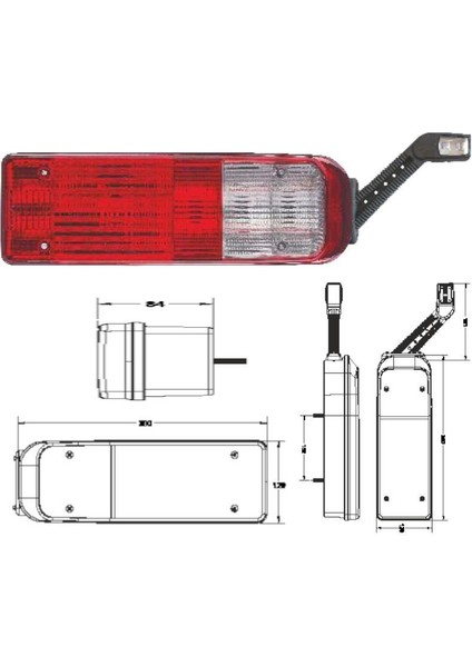 Üniversal Dorse Stop Lambası Soketli Boynuzlu Sol modelleri