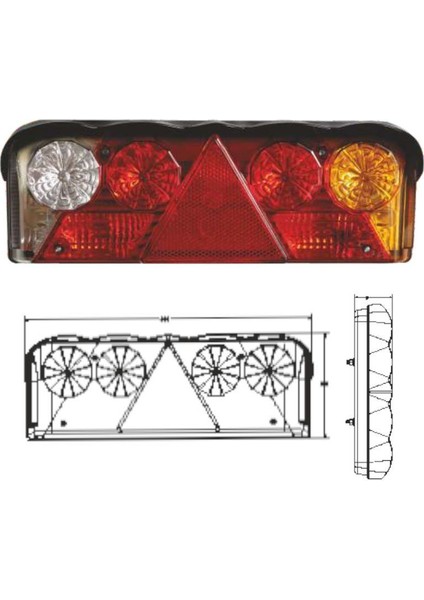 Üçgen Reflektörlü Dorse Stop Sinyal Lambası Sağ modelleri