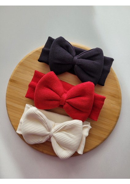 Kız Bebek & Çocuk Kaşkorse Fiyonklu Bandana 3'lüset