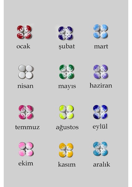 925 Ayar Gümüş Rodyum Kaplama Isimli Doğum Taşı Mavi Mineli Yonca Yüzük modelleri