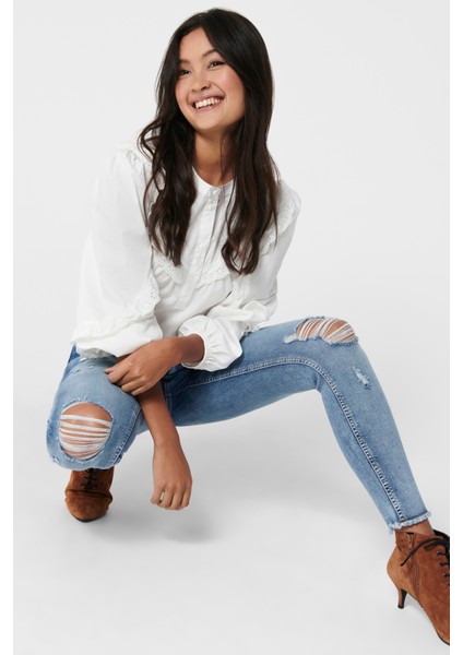 Pamuklu Normal Bel Skinny Fit Onlblush Jeans Bayan Kot Pantolon 15223417 fiyatları