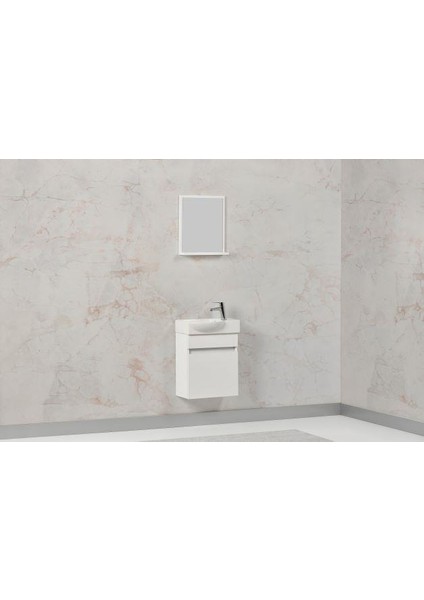 Banyo Dolabı Beyaz Mdf Mini 45 cm