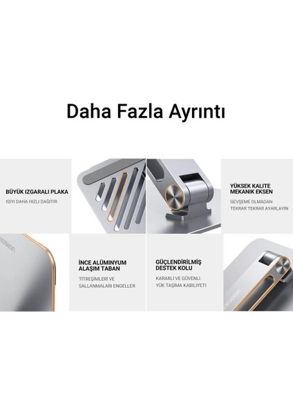 Yükseklik ve Açı Ayarlı Alüminyum Tablet Notebook Standı
