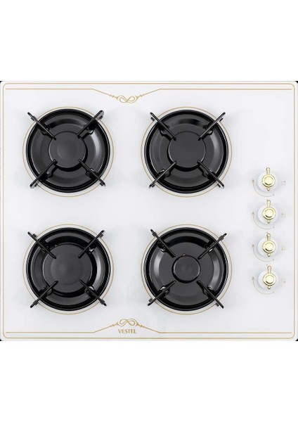 Ao 6104 Yrb Rustik Beyaz Ankastre Ocak