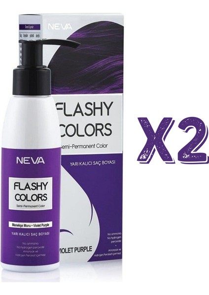 Flashy Colors Yarı Kalıcı Saç Boyası 100 Ml Menekşe Moru 2 Adet