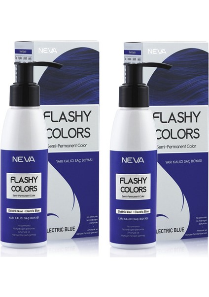 Flashy Colors Yarı Kalıcı Saç Boyası 100 Ml Elektrik Mavi 2 Adet