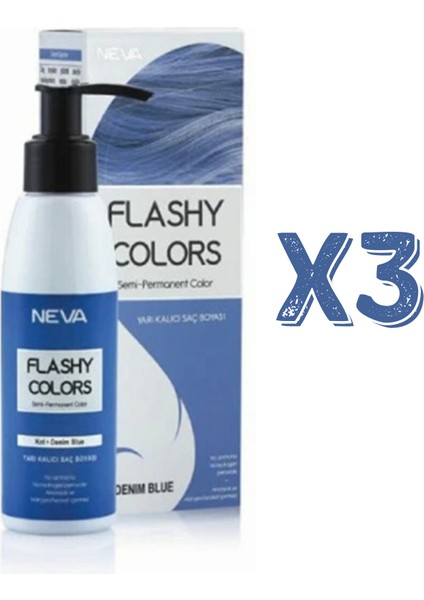 Flashy Colors Yarı Kalıcı Saç Boyası 100 Ml Kot Rengi 3 Adet
