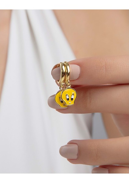 Tweety Gümüş Çocuk Küpesi