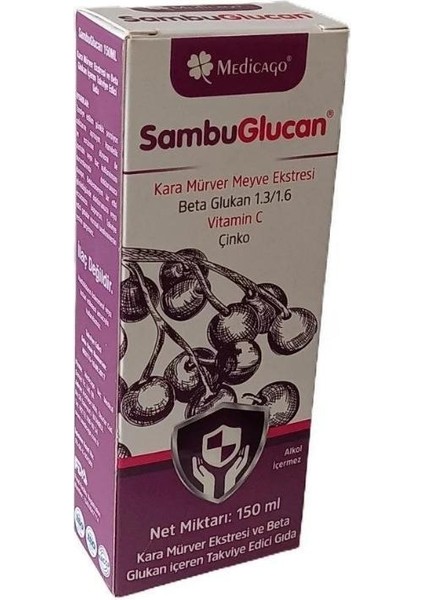 Medicago Sambuglucan Kara Mürver, C Vitamini Ve Çinko Içeren Takviye Edici Gıda 150ml