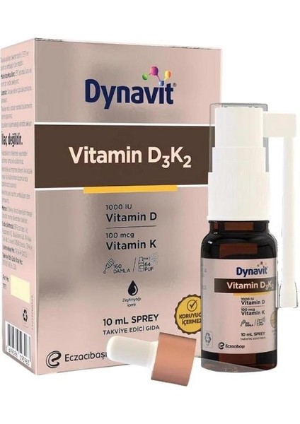 Dynavit Vitamin D3k2 D Vitamini Ve K Vitamini Içeren Takviye Edici Gıda 10ml Sprey