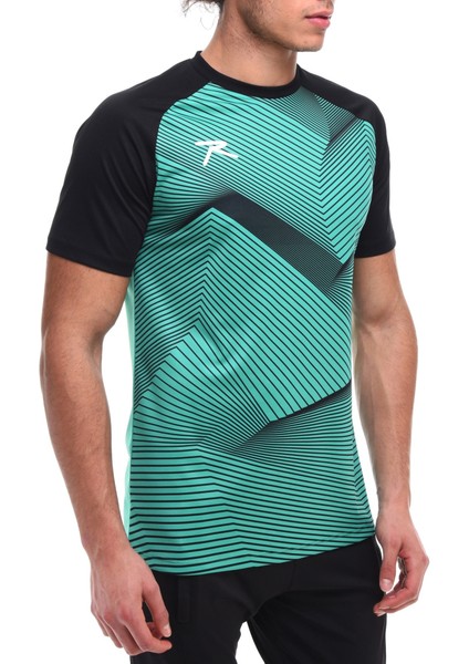 Erkek Baskılı T-Shirt Justa Yeşil