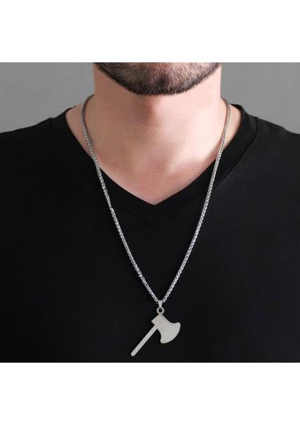 Balta Tasarım Silver Renk Çelik Erkek Kolye fiyatları