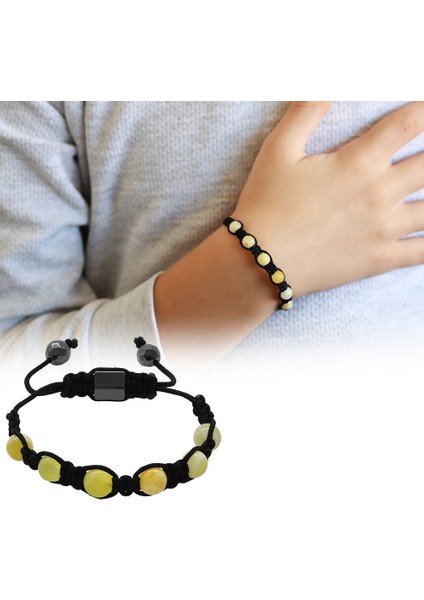 Makrome Örgülü Küre Kesim Mat Beyaz Doğal Damla Kehribar Bebek Bileklik fiyatları