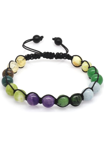 Makrome Örgülü Küre Kesim Çoklu Doğal Taş Kombinli Erkek Şifa Bilekliği fırsatları