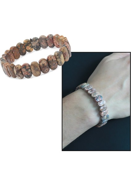 Renkli Jasper Doğal Taş Rolex Erkek Bileklik