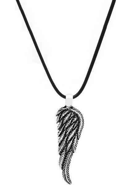 Kartal Kanadı Tasarım Ip Zincirli 925 Ayar Gümüş Erkek Kolye modelleri