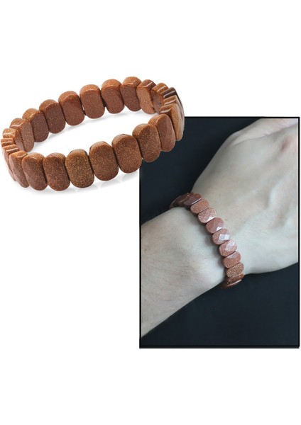 Kahverengi Yıldıztaşı Doğal Taş Rolex Erkek Bileklik