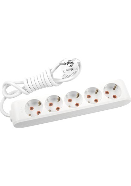 Multi-Let 5'li Kablolu Priz 5 Mt. Beyaz
