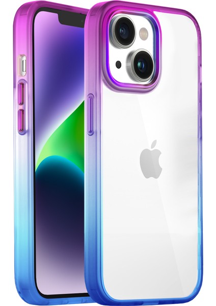 Buff iPhone 14 Air Bumper Rainbow Kılıf Pink Blue